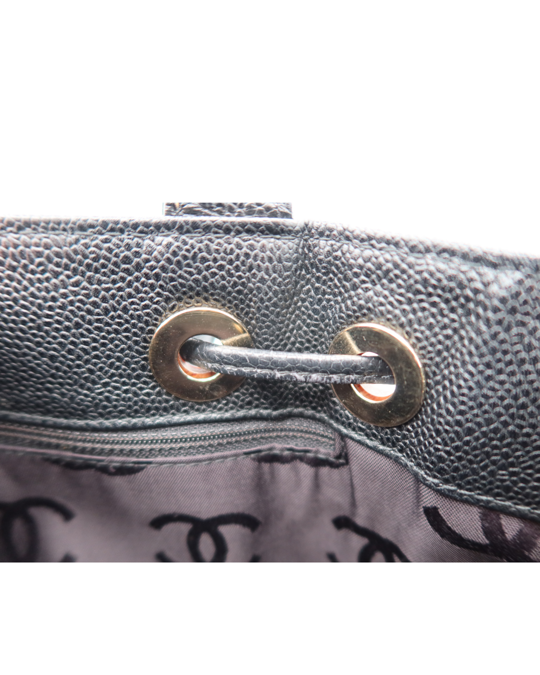 Chanel Black Caviar Wood Tote 2002-2003