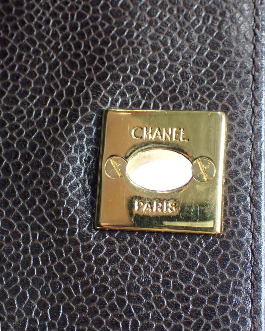 Chanel Vintage Brown Quilted Caviar Square Flap Crossbody Bag 1996-1997