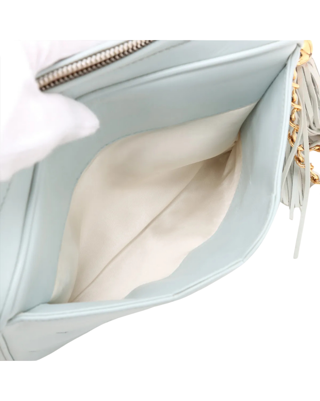 Chanel Rare Vintage Blue Triple Coco Leather Chain Fringe Shoulder Bag 1994-1996