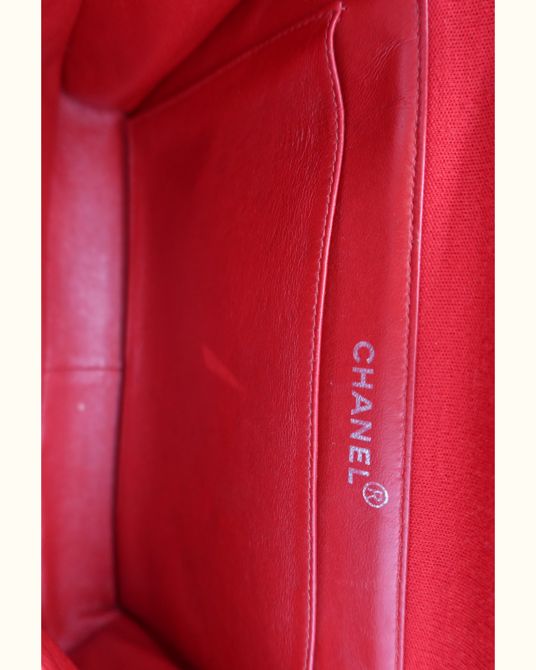 Chanel Classic Red Cotton Double Flap Bag