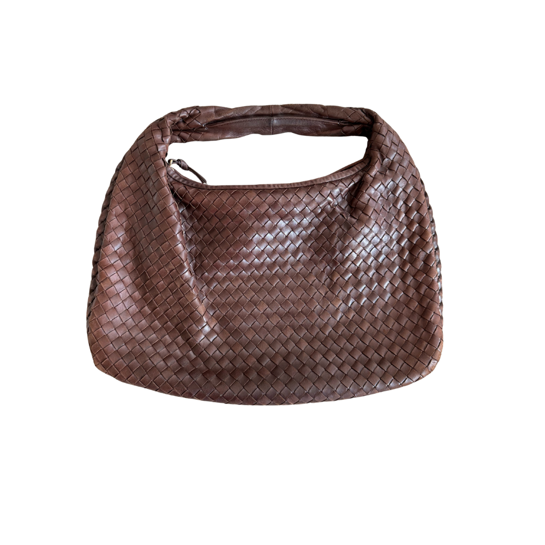 Bottega Veneta Brown Intrecciato Leather Hobo Bag