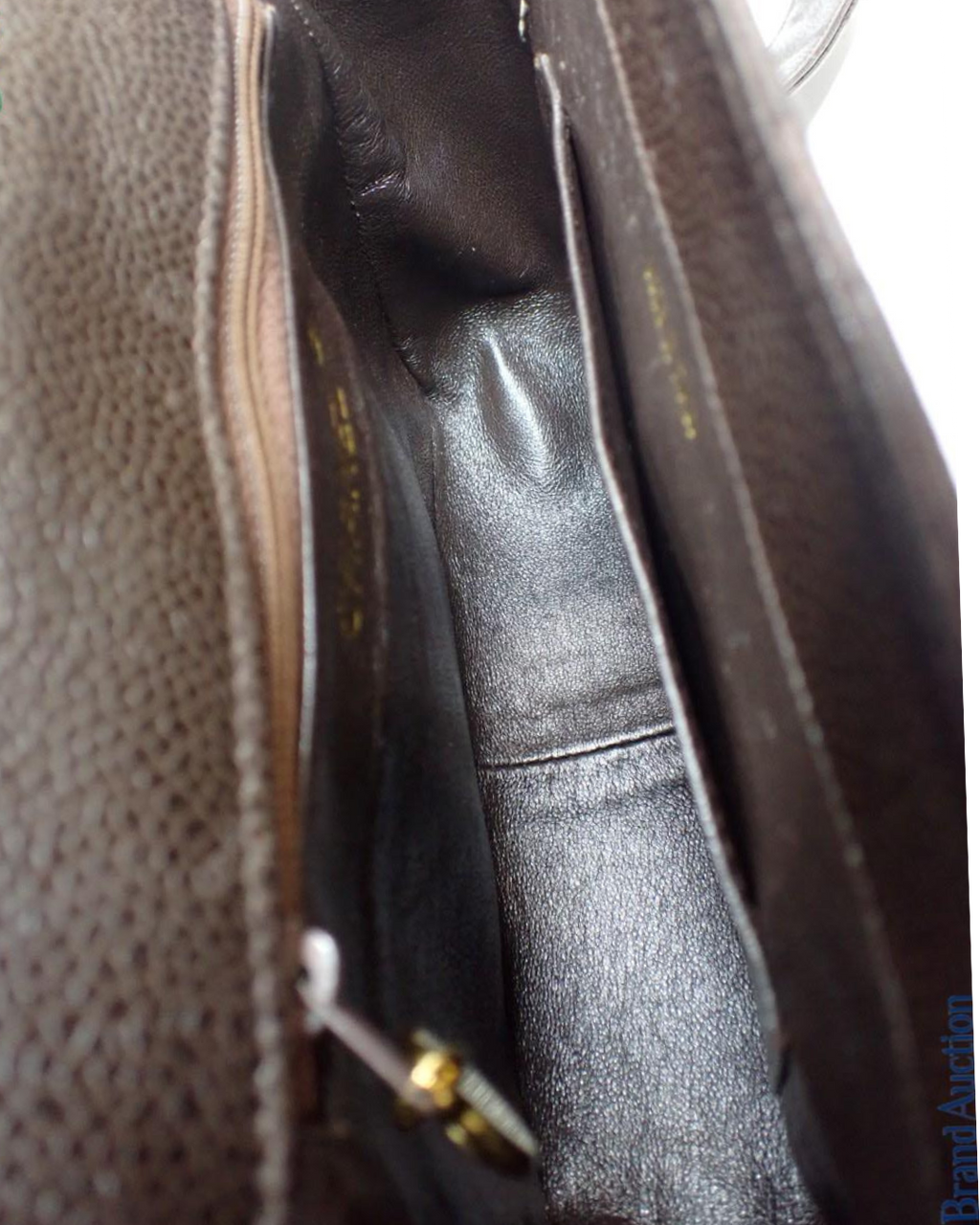 Chanel Vintage Brown Quilted Caviar Square Flap Crossbody Bag 1996-1997