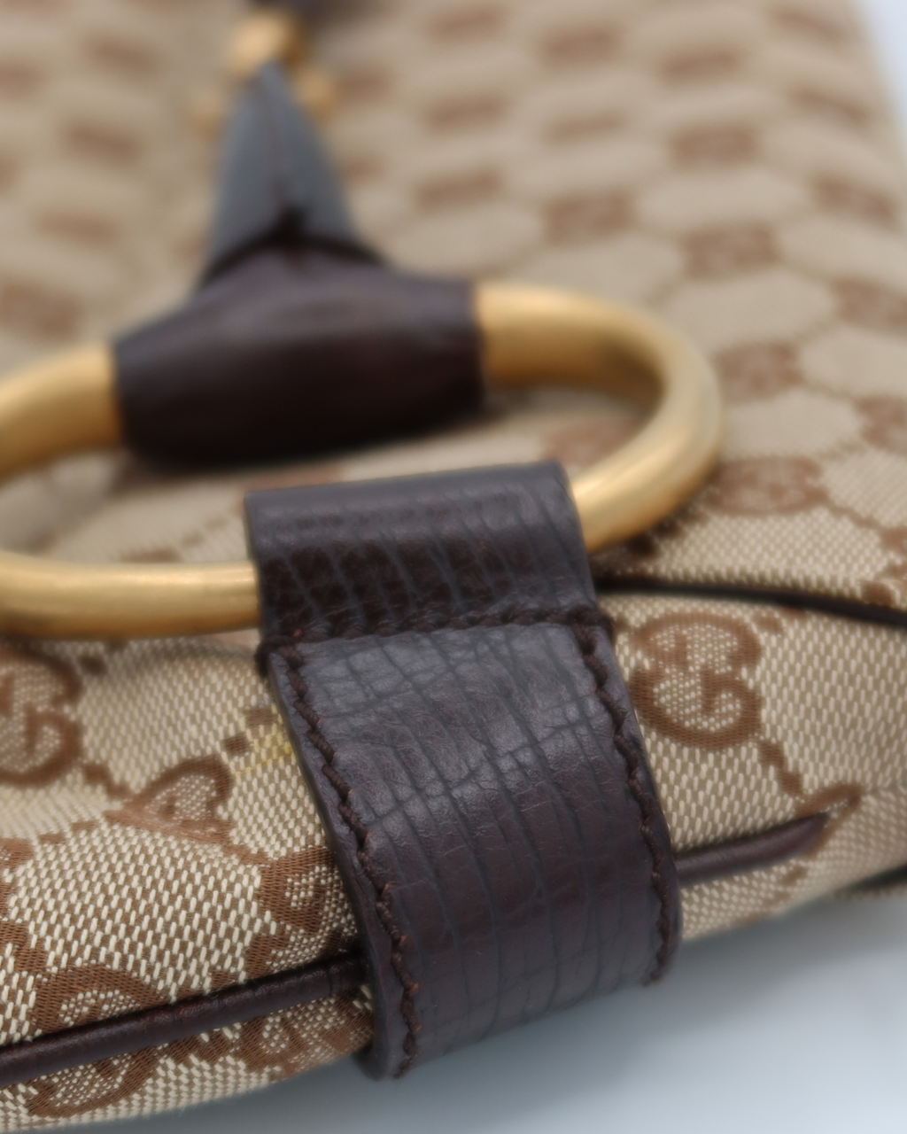 Gucci by Tom Ford Brown CC Canvas Horsebit Bag
