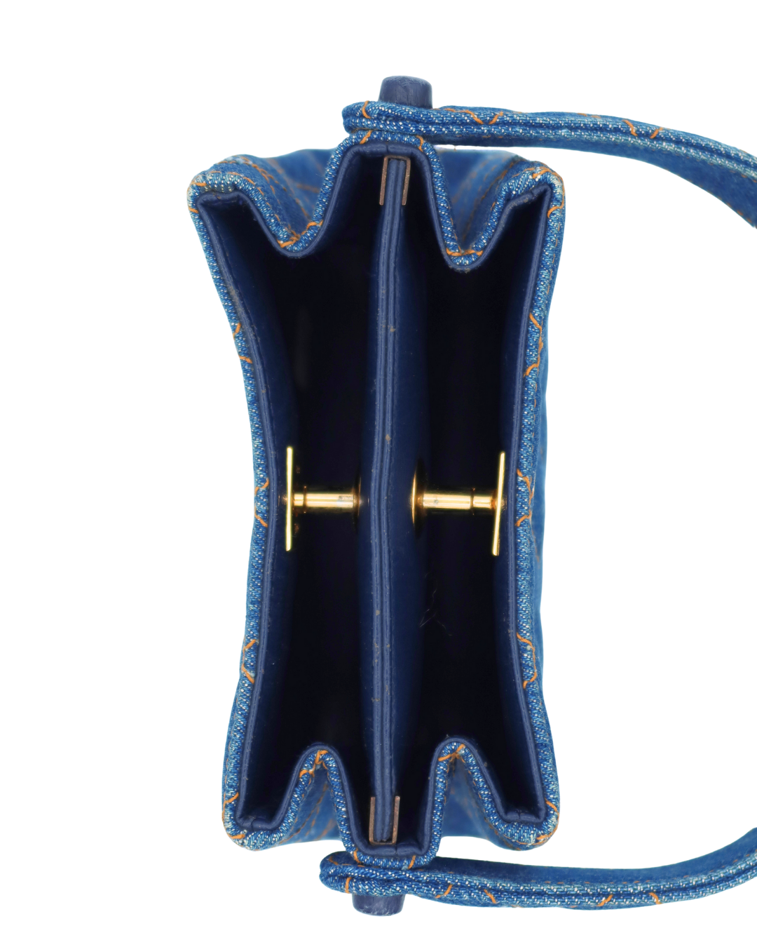 Chanel Vintage Blue Denim Matelassé Double Sided Mini Hand Bag