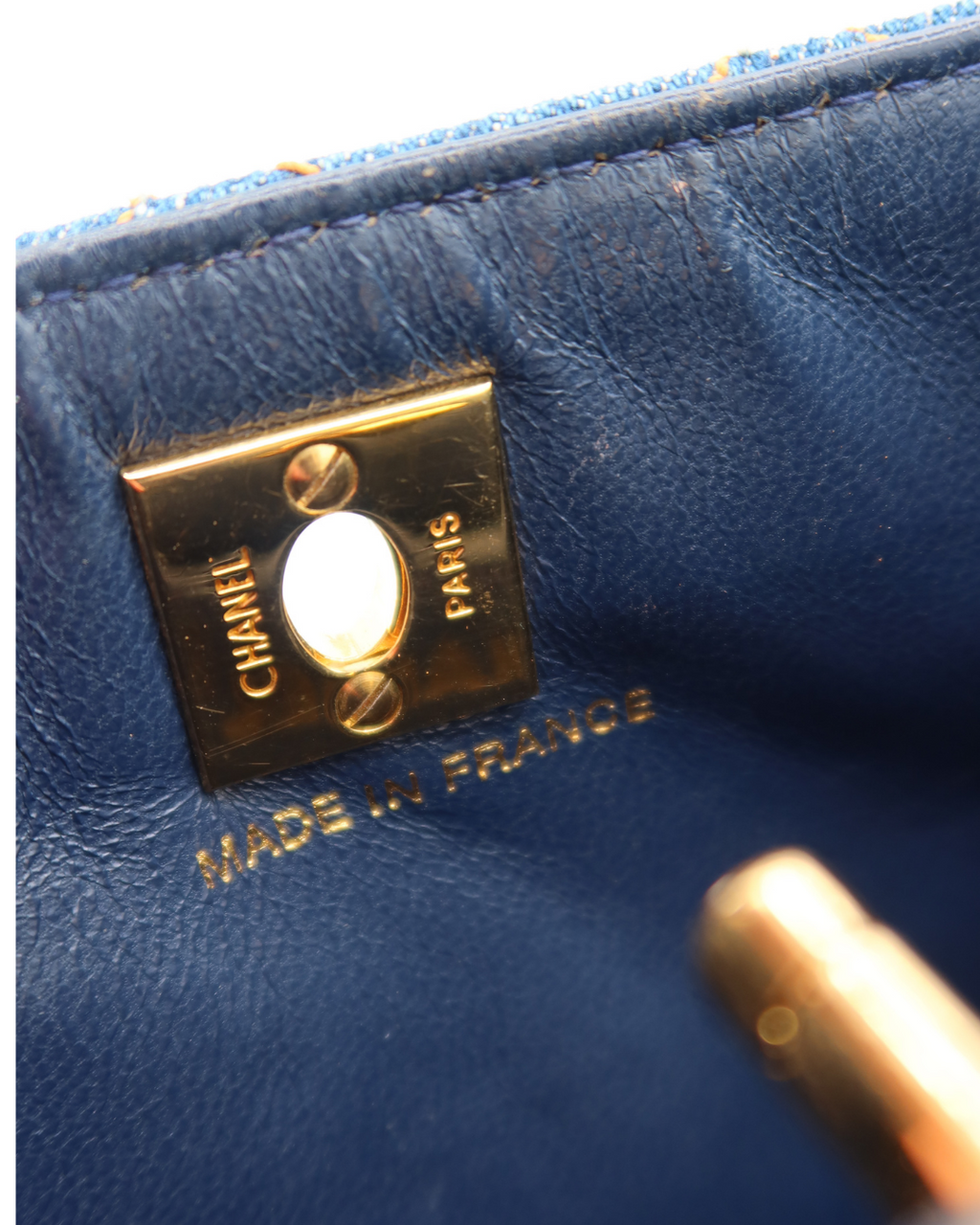 Chanel Vintage Blue Denim Matelassé Double Sided Mini Hand Bag