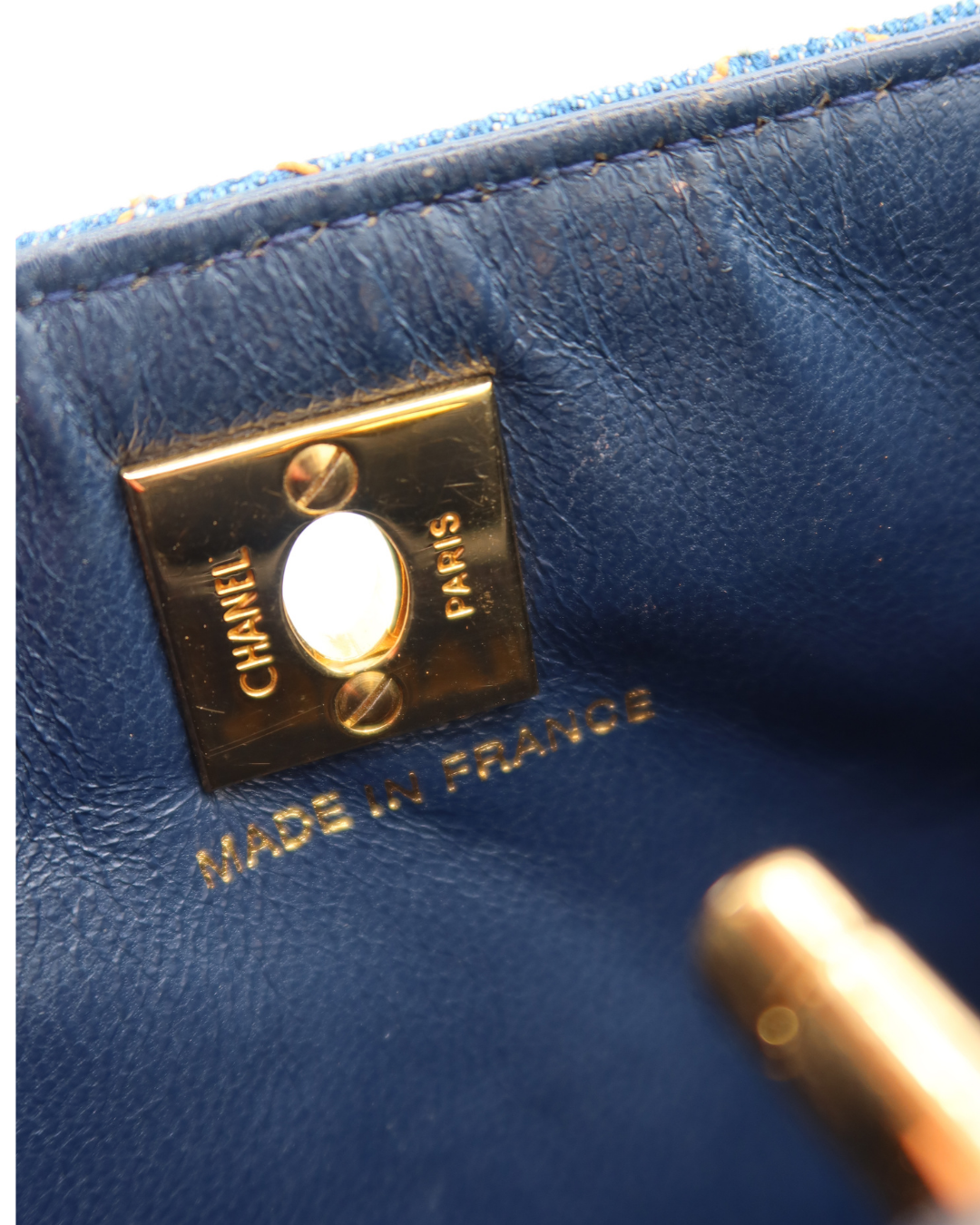 Chanel Vintage Blue Denim Matelassé Double Sided Mini Hand Bag