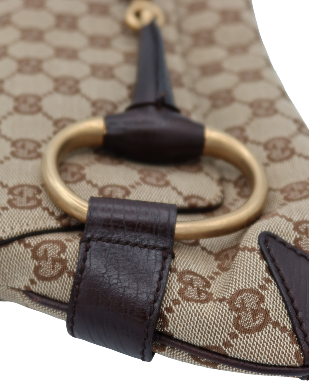 Gucci by Tom Ford Brown CC Canvas Horsebit Bag