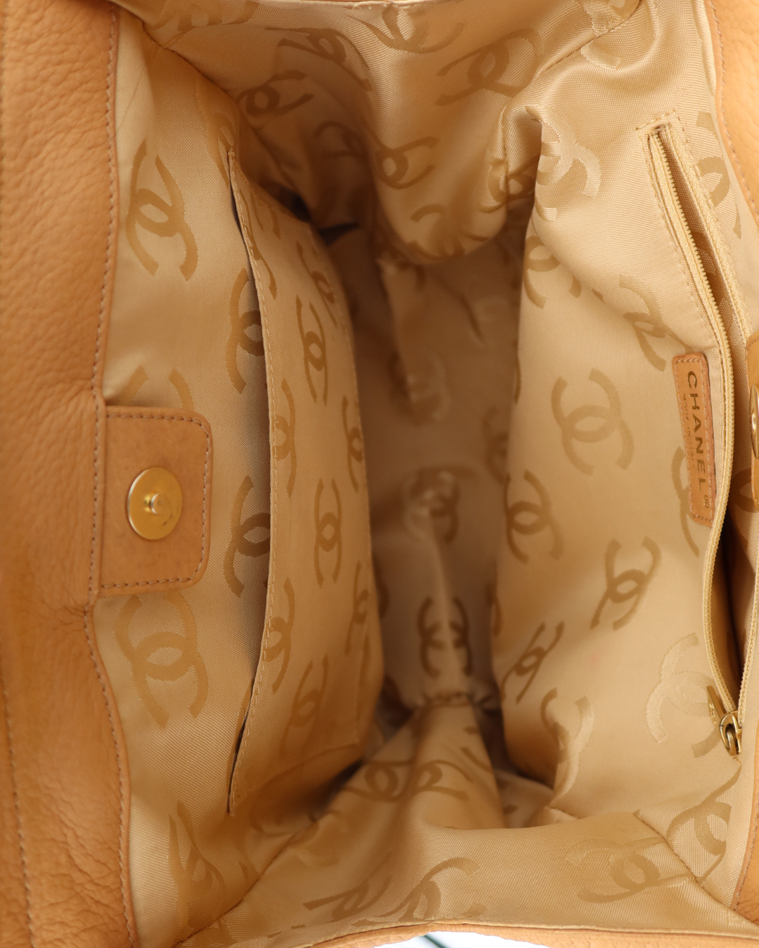 Chanel Vintage Yellow Leather Bag with Wood Handle 2003-2004