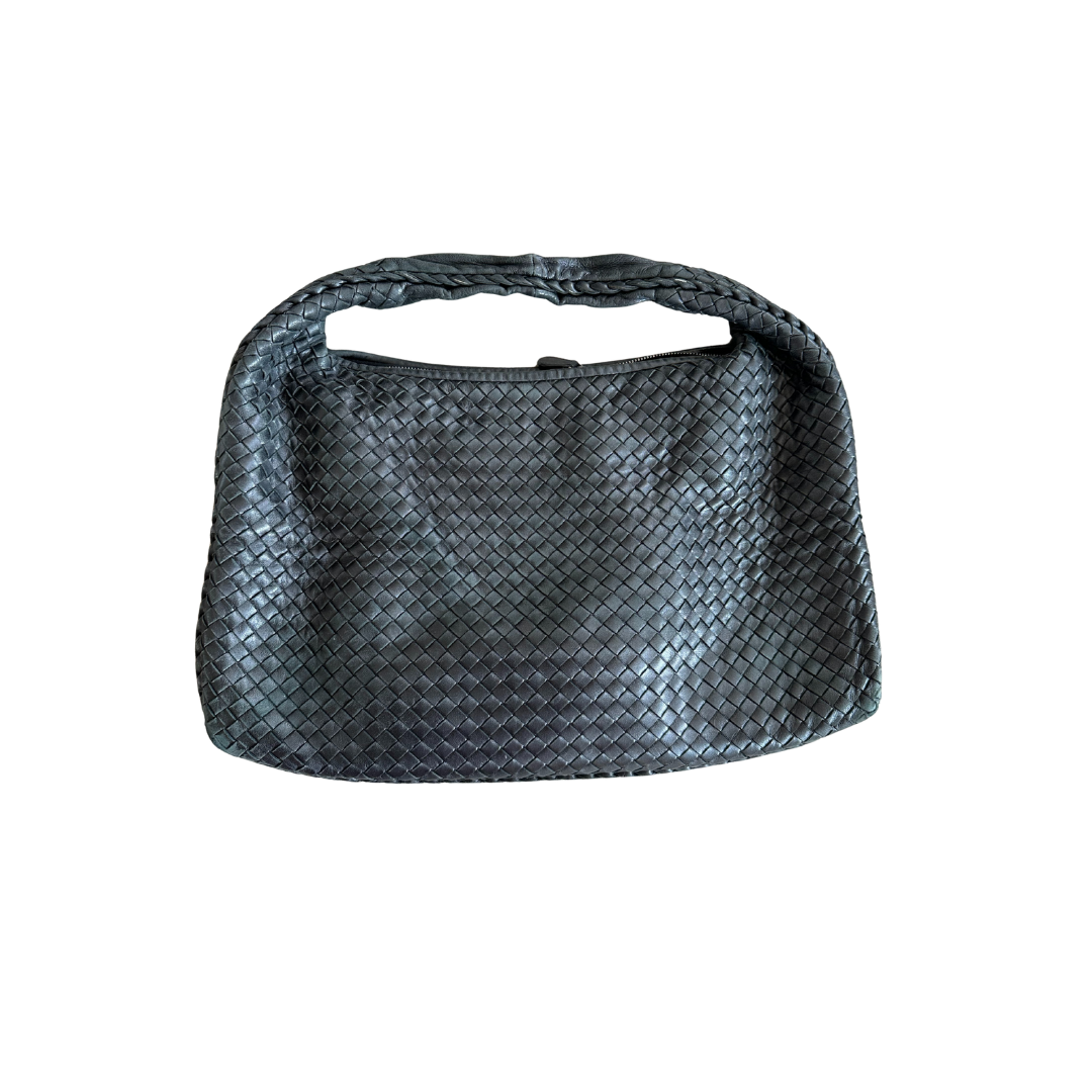 Bottega Veneta Black Intrecciato Leather Hobo Bag