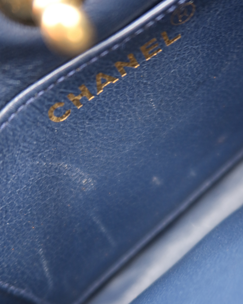 Chanel Vintage Blue Denim Matelassé Double Sided Mini Hand Bag