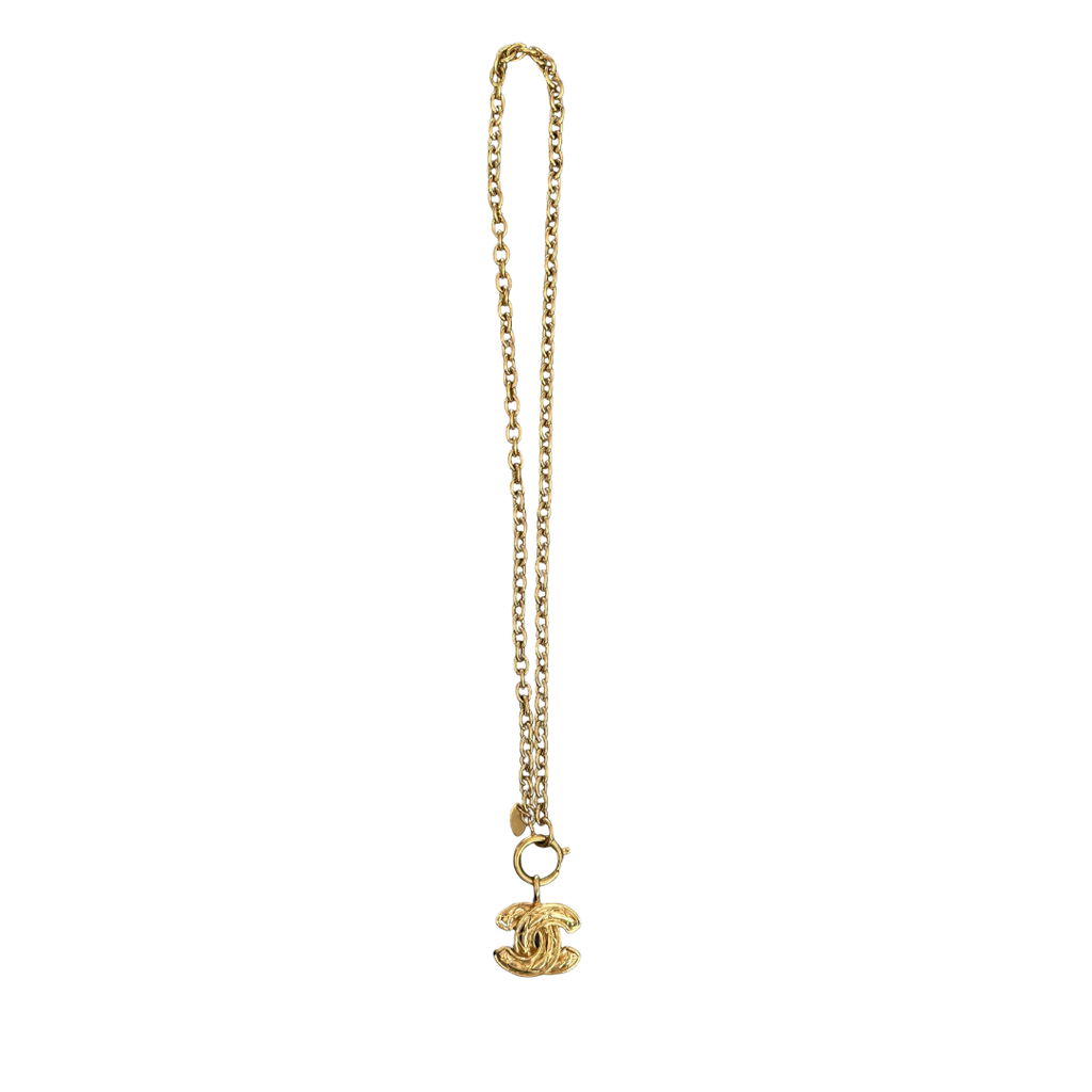 Chanel Gold Quilted CC Necklace