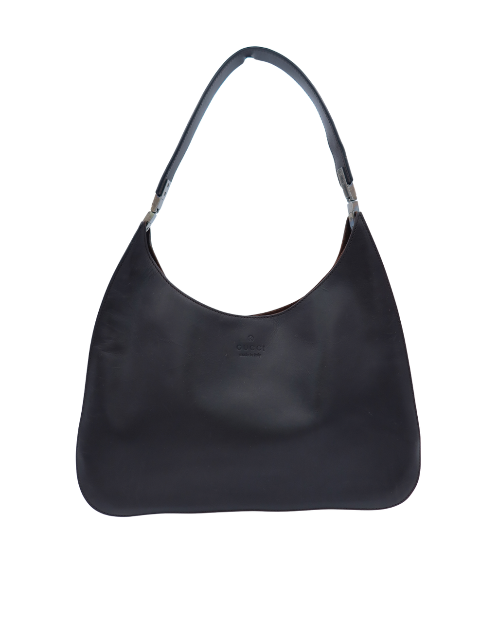 Gucci Dark Brown Leather Hobo Shoulder Bag