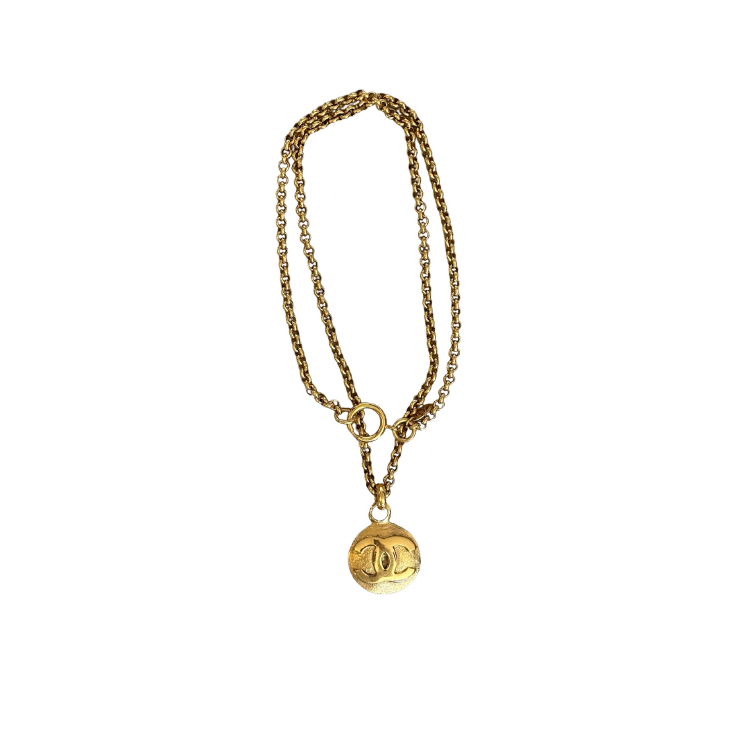 Chanel Round CC Mark Pendant Necklace
