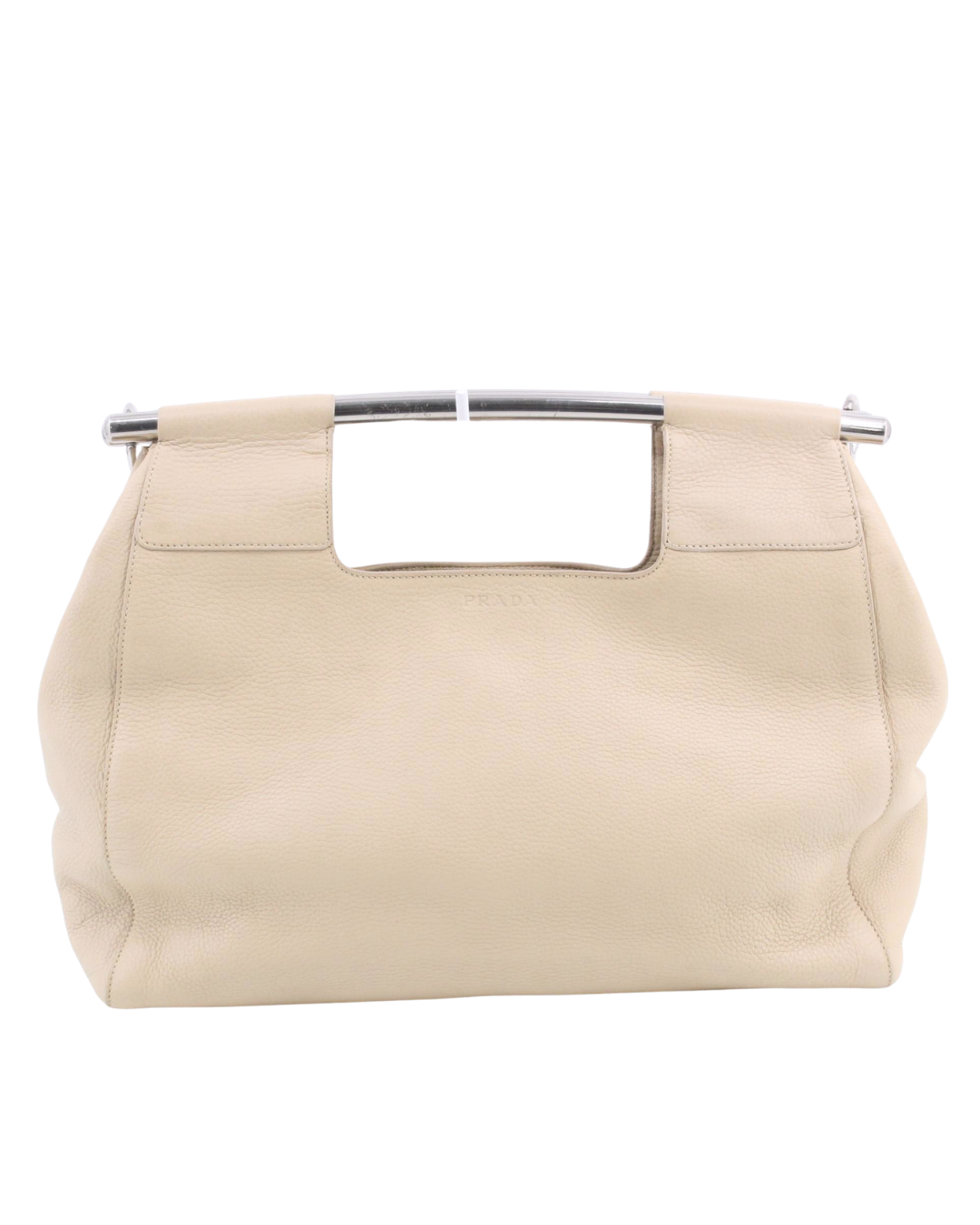 Prada Vintage Vitello Daino Bar Bag in Cream SS 2003