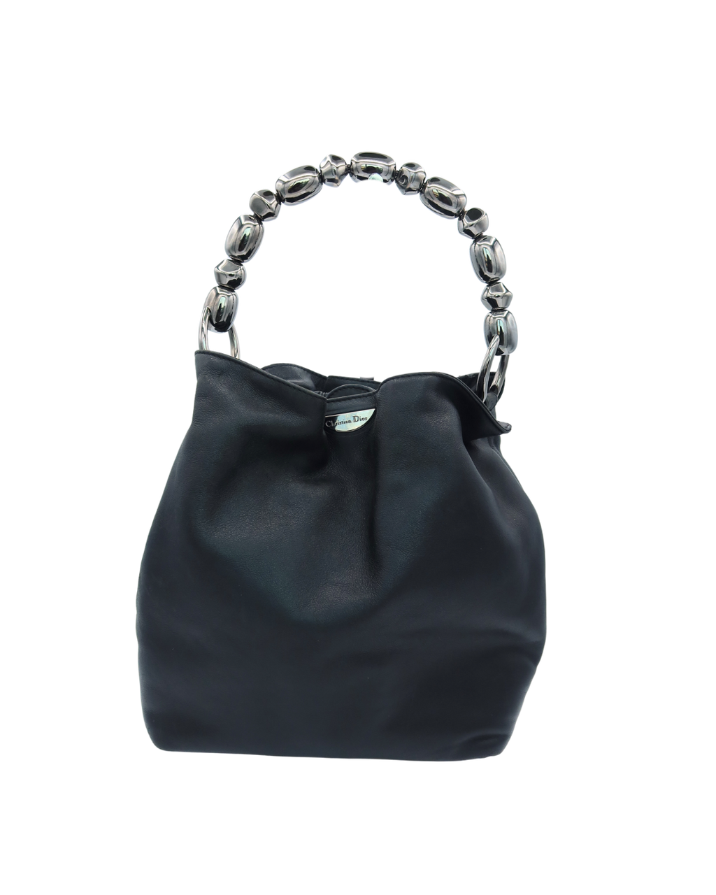 Dior Vintage Maris Black Leather Bucket Bag 1999