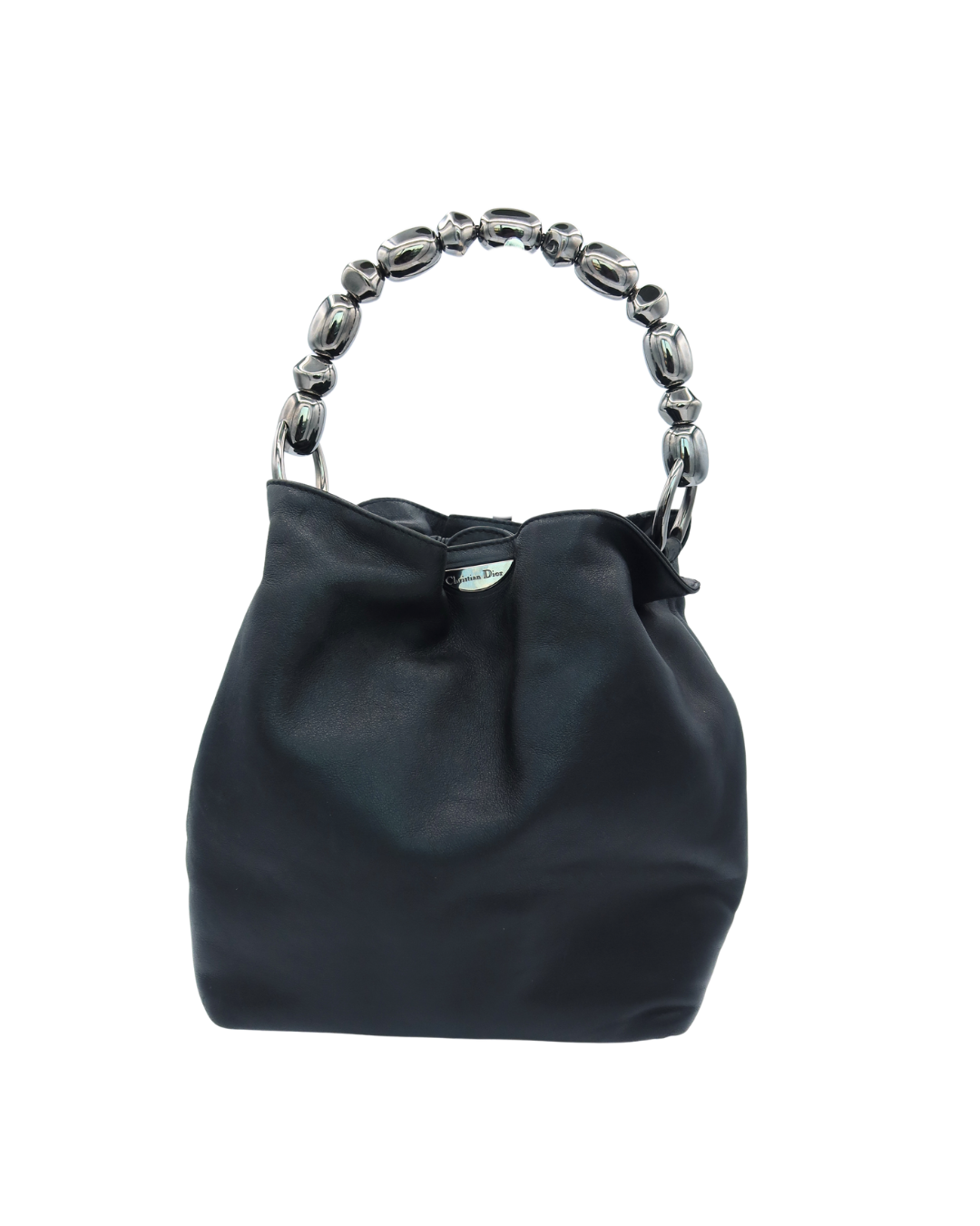 Dior Vintage Maris Black Leather Bucket Bag 1999