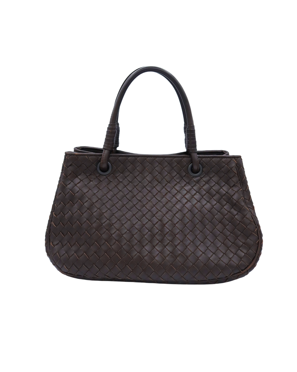 Bottega Veneta Brown Intrecciato Leather Top Handle Bag