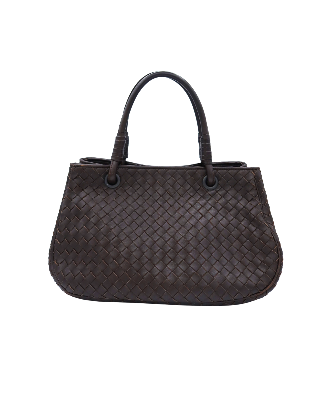 Bottega Veneta Brown Intrecciato Leather Top Handle Bag