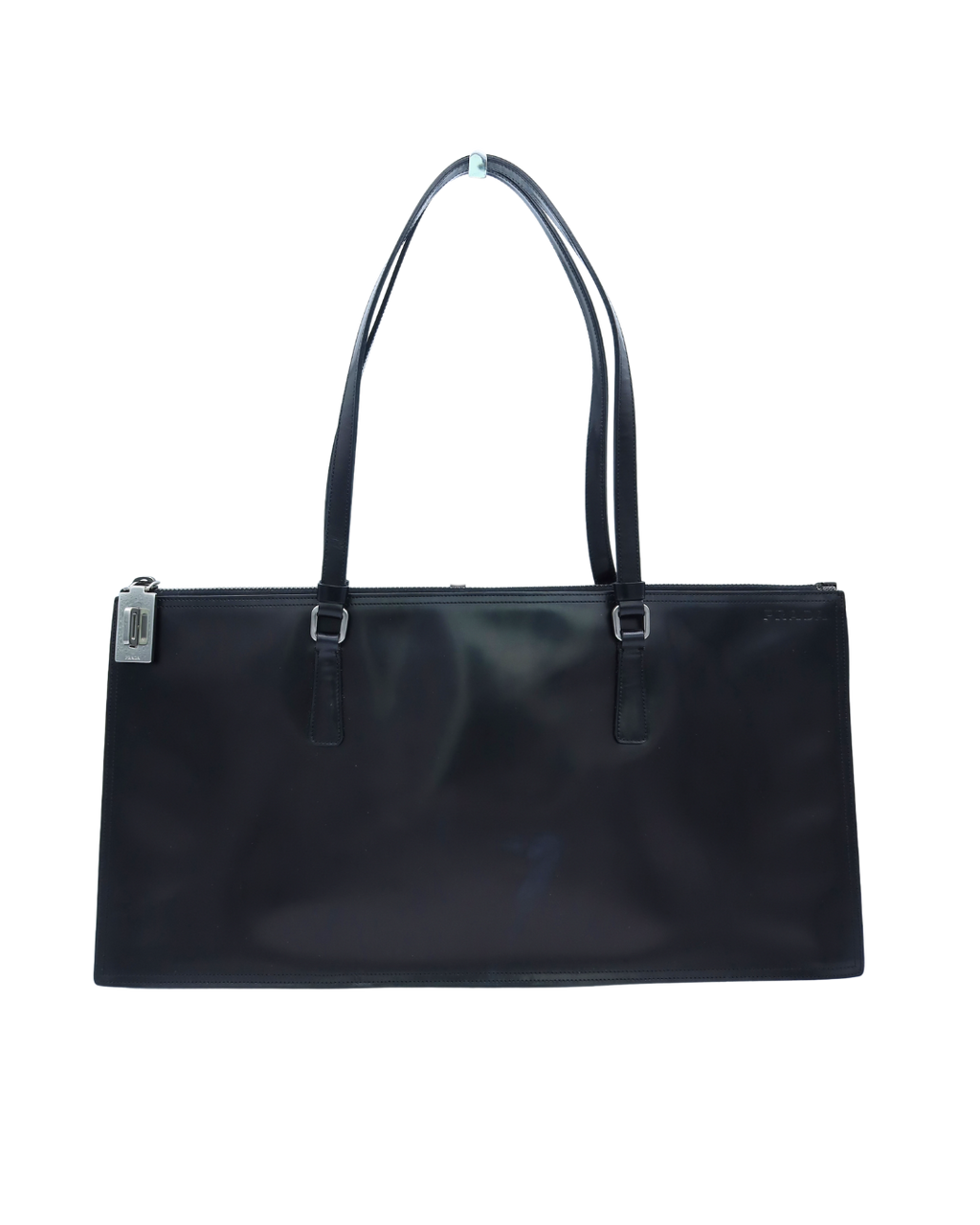 Prada Vintage Black Leather East-West Shoulder Bag