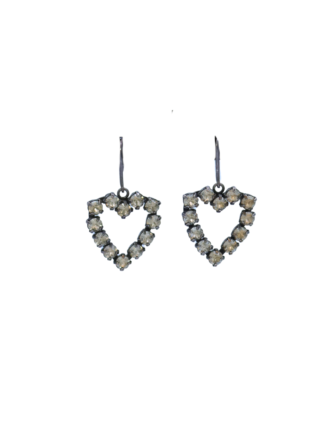 YSL Rhinestone Heart Earrings