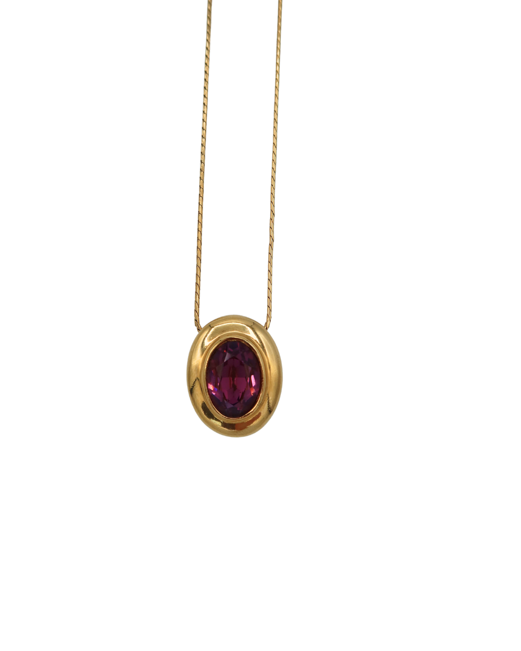 Givenchy Vintage Pink and Gold Toned Pendant Necklace