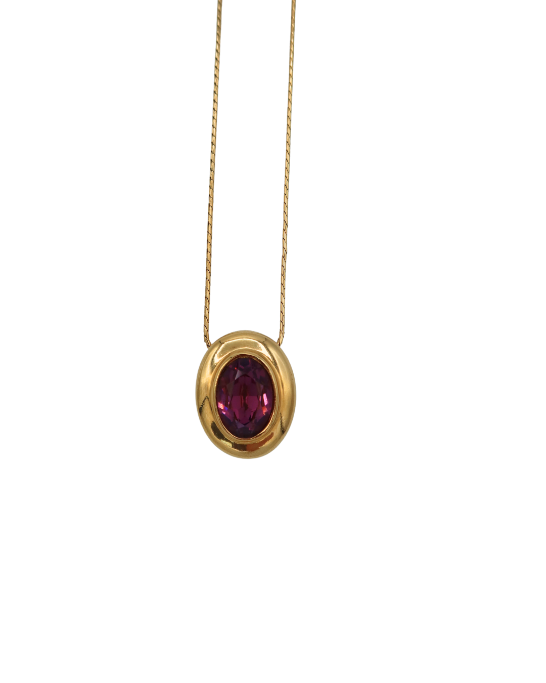 Givenchy Vintage Pink and Gold Toned Pendant Necklace