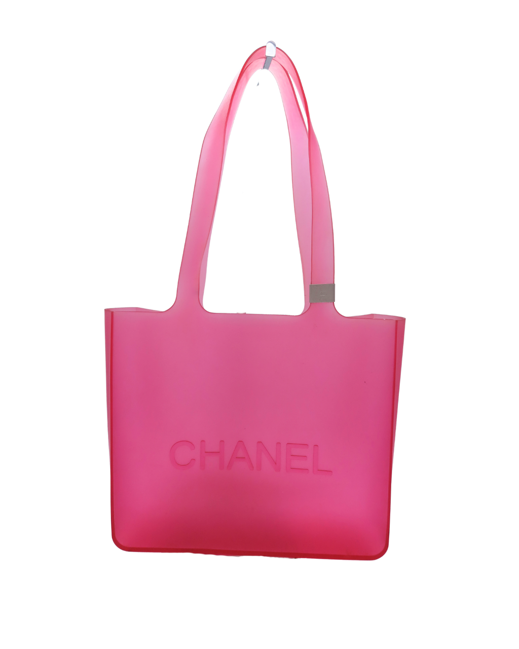 Chanel Pink Jelly Rubber CC Logo Tote Bag