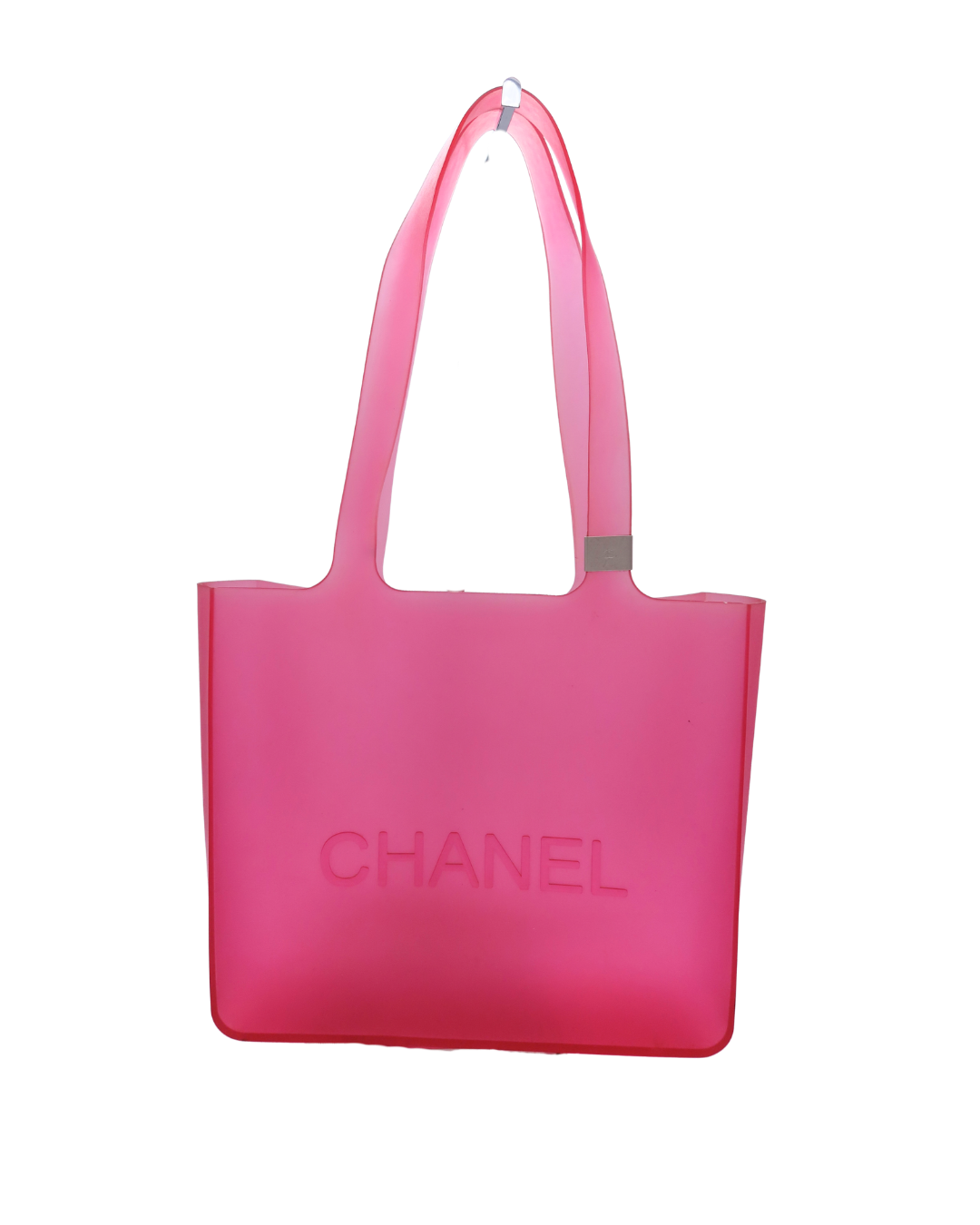 Chanel Pink Jelly Rubber CC Logo Tote Bag