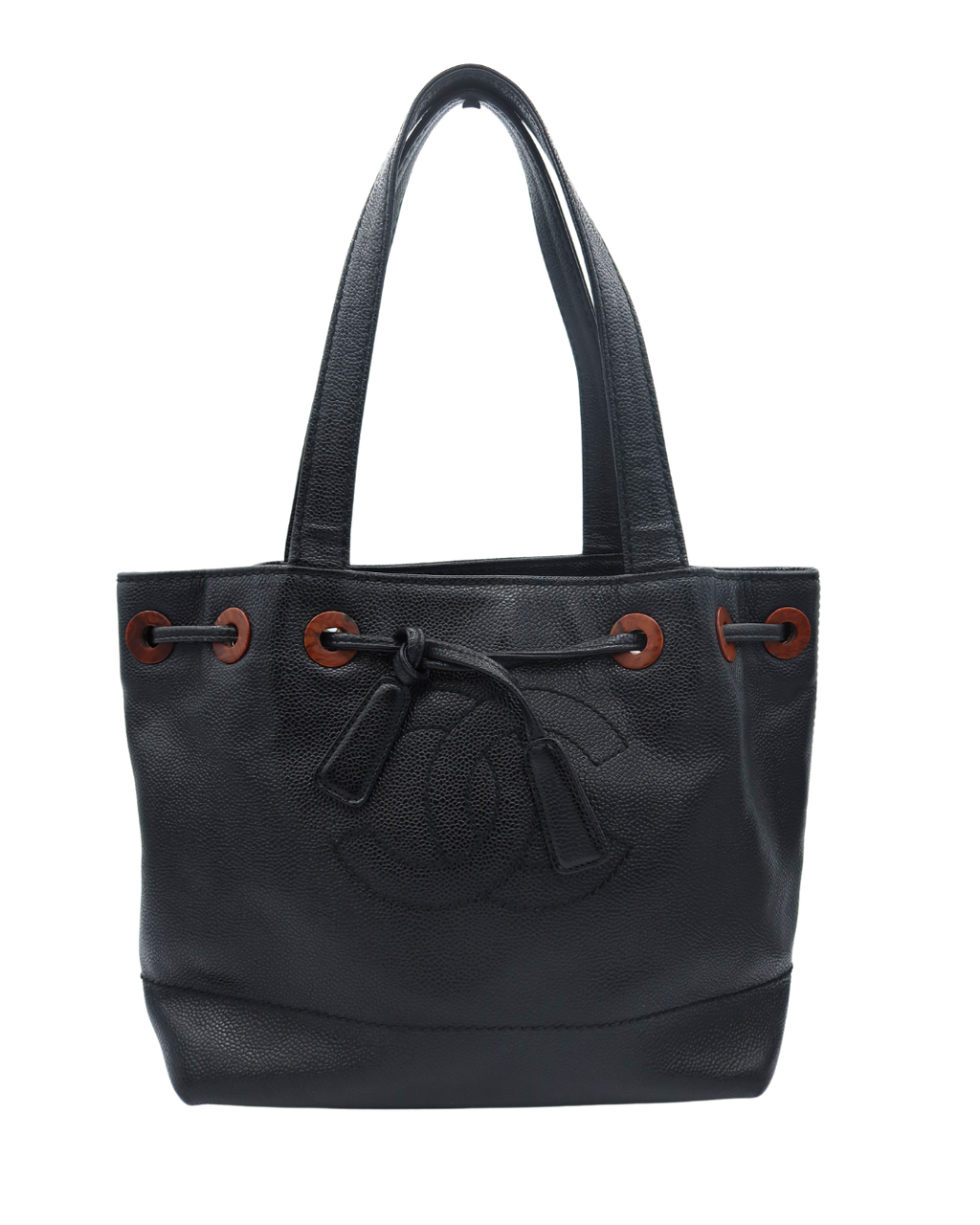 Chanel Black Caviar Wood Tote 2002-2003