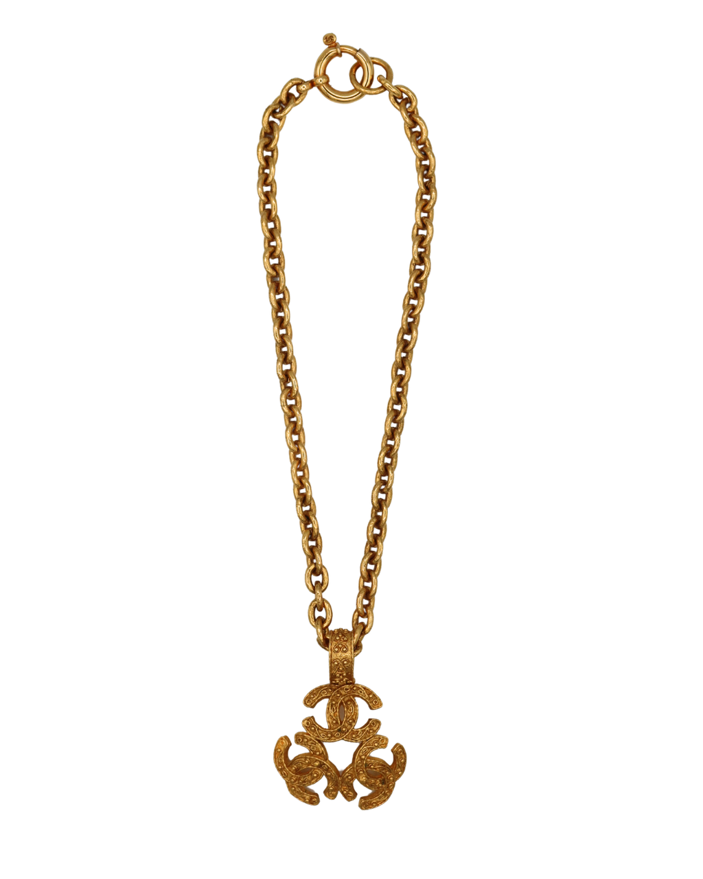 Chanel Vintage Triple Coco CC Pendant Necklace 1994