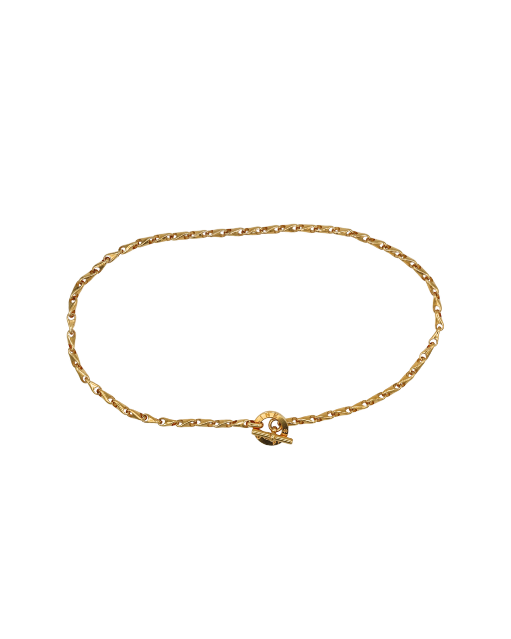 Celine Gold-Tone Circle Logo Long Chain Belt