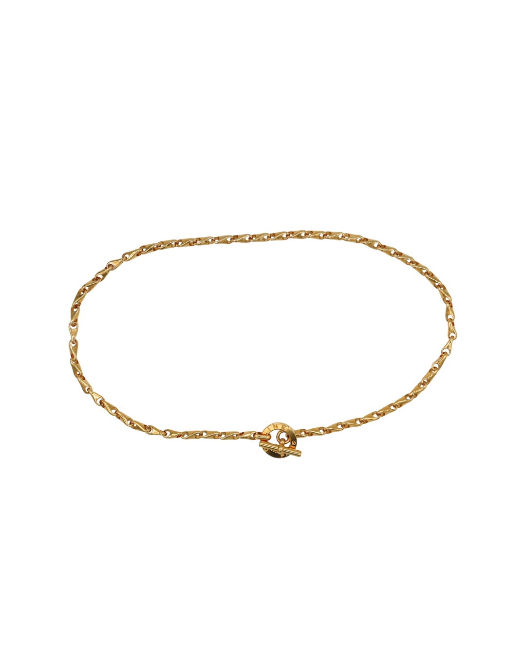 Celine Gold-Tone Circle Logo Long Chain Belt