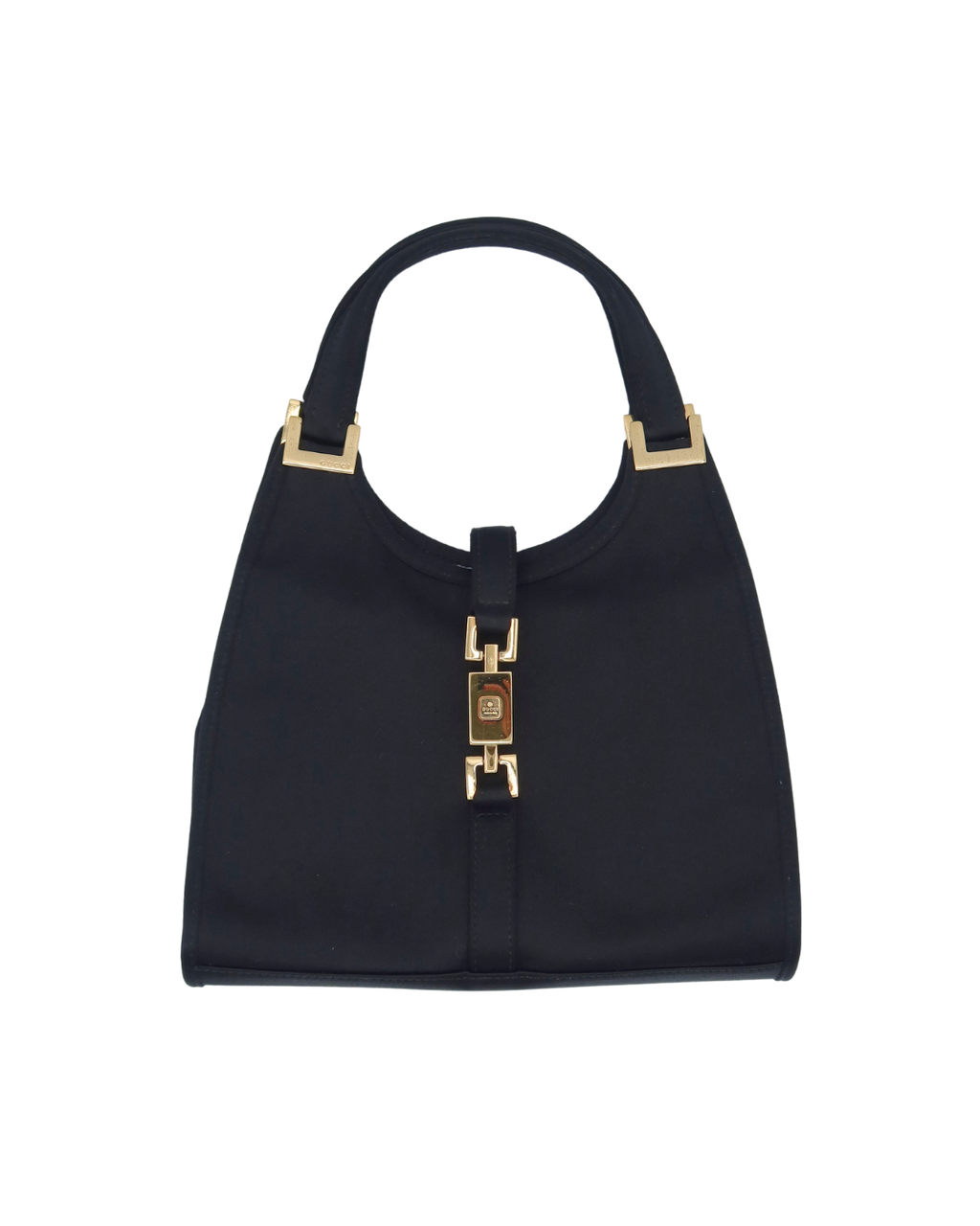 Gucci Vintage Black Satin Mini Jackie Bag with Gold Hardware