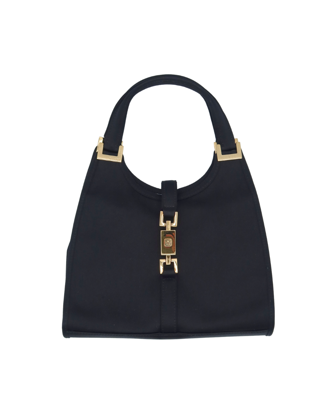 Gucci Vintage Black Satin Mini Jackie Bag with Gold Hardware