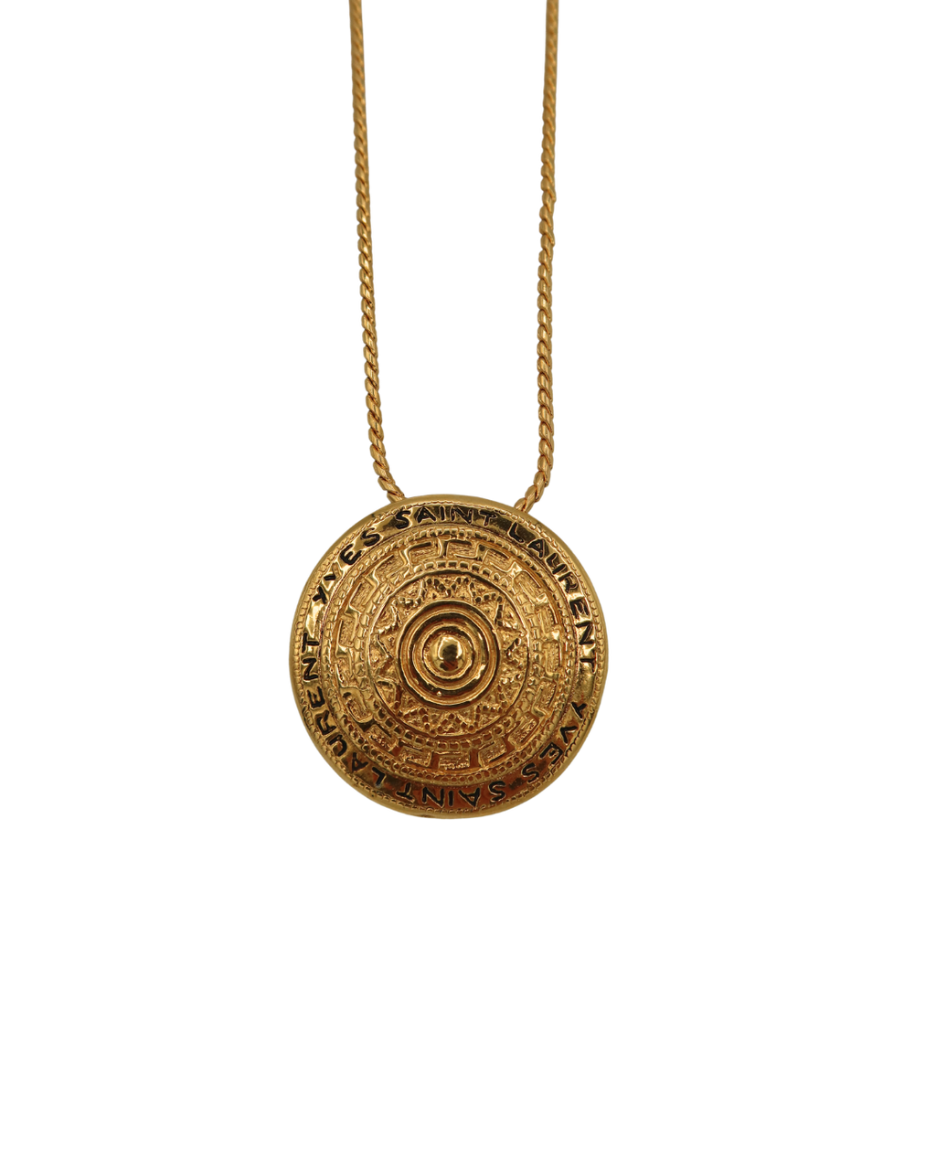 YSL Vintage Gold Coin Pendant Necklace