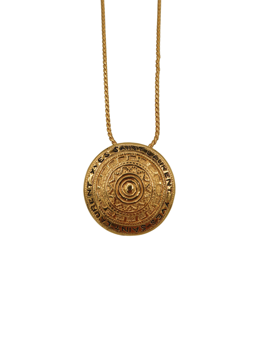 YSL Vintage Gold Coin Pendant Necklace