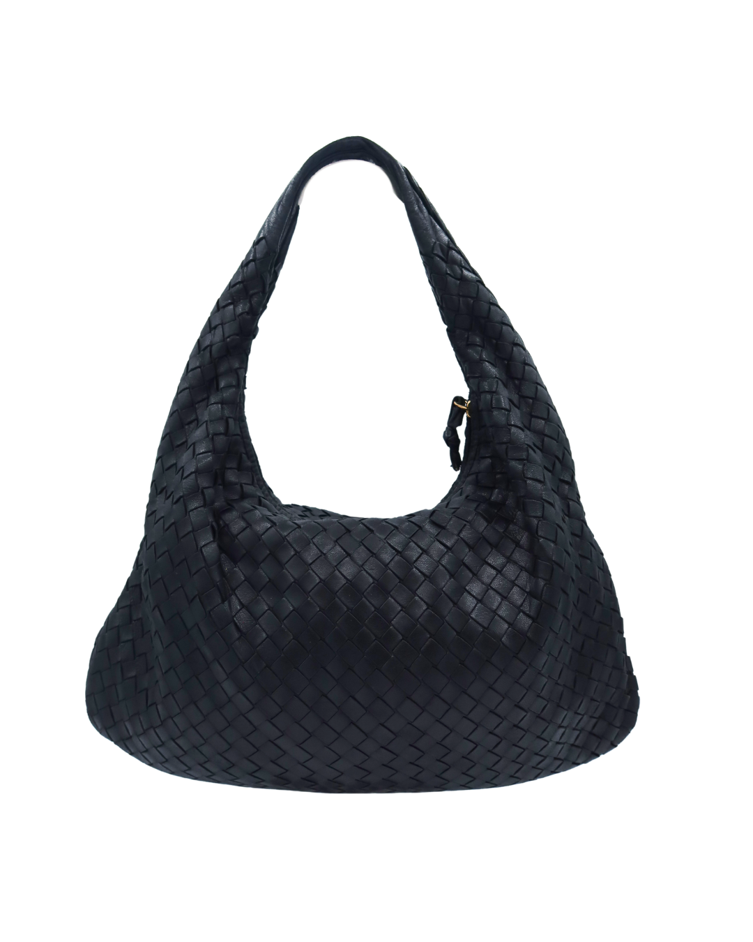 Bottega Black Intrecciato Hobo Bag