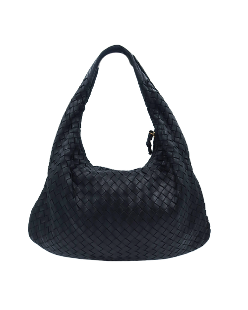 Bottega Black Intrecciato Hobo Bag