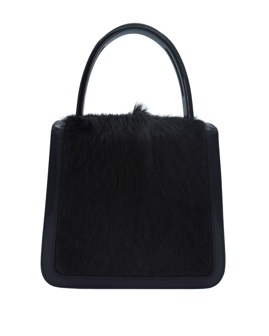 Celine Black Pony Hair Top Handle Bag 2000