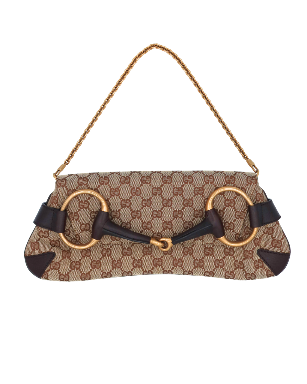 Gucci by Tom Ford Brown CC Canvas Horsebit Bag