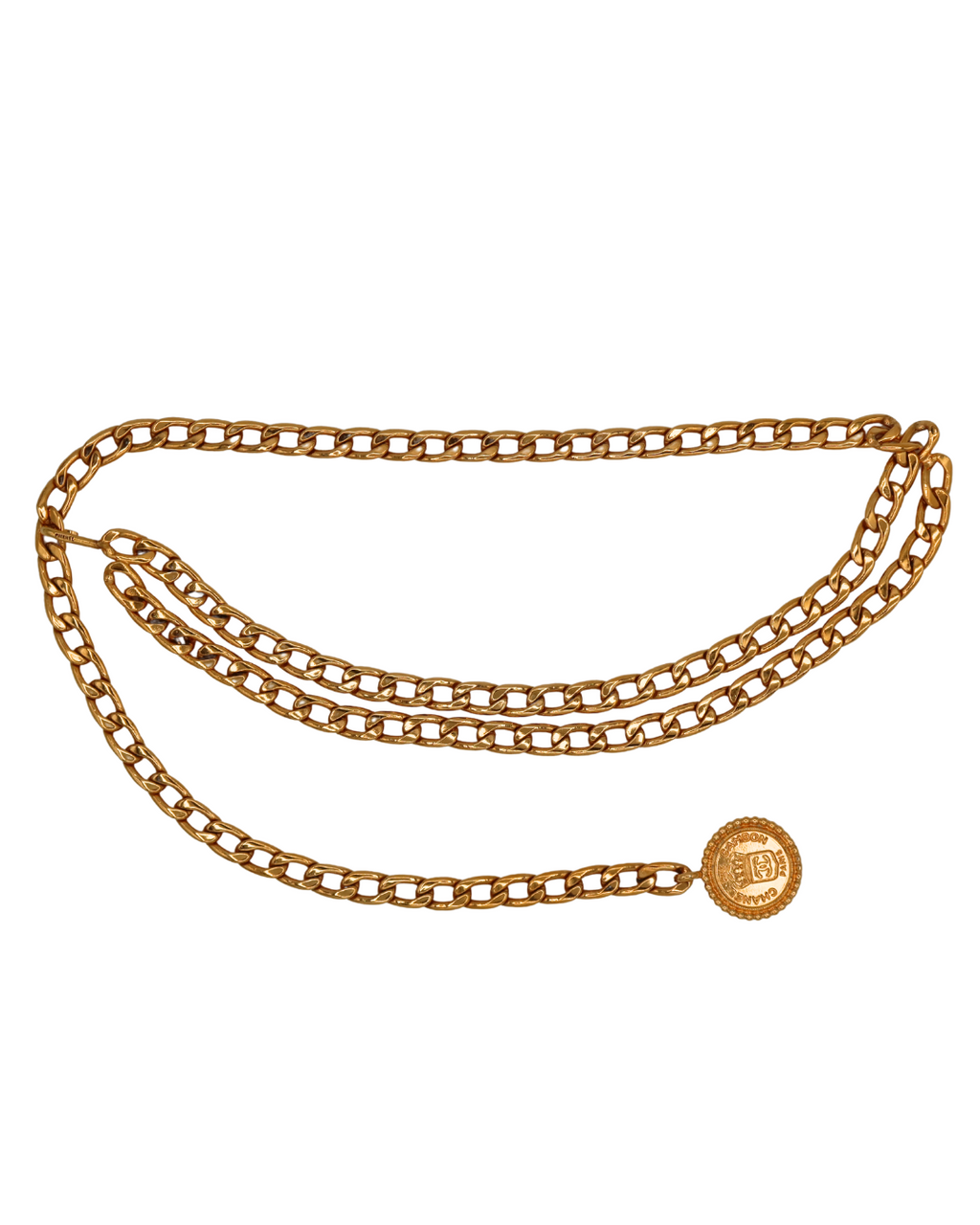 Chanel Vintage Medallion Gold Metal Chain Belt