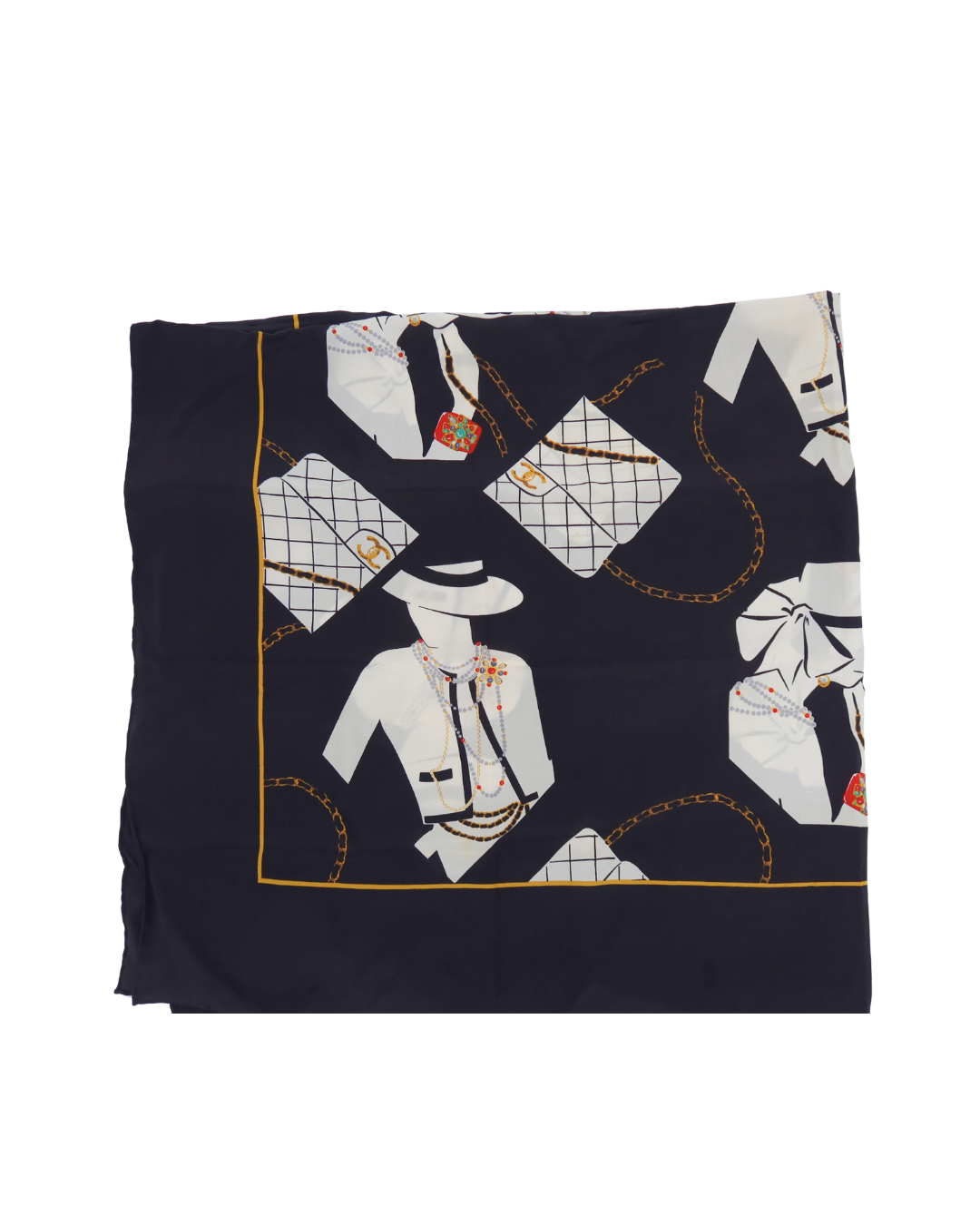 Chanel Vintage Silk Scarf Coco Chanel