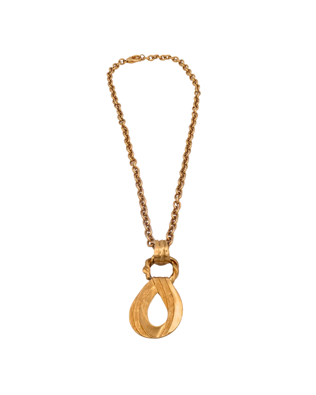 YSL Vintage Gold Toned Statement Pendant Necklace
