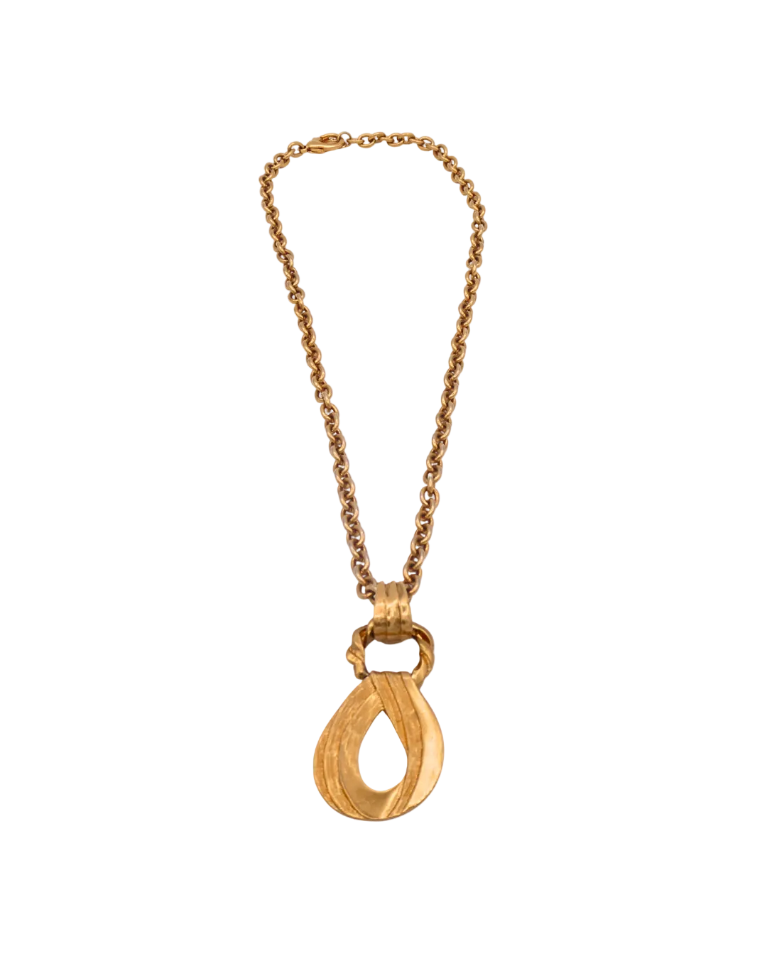 YSL Vintage Gold Toned Statement Pendant Necklace