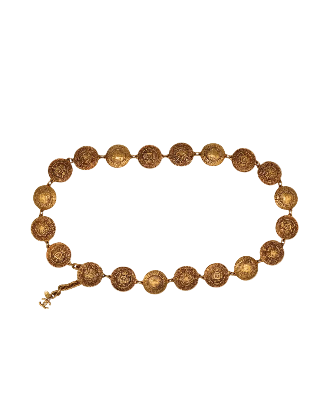Chanel Vintage Gold-Tone Coco Mark Medallion Chain Belt