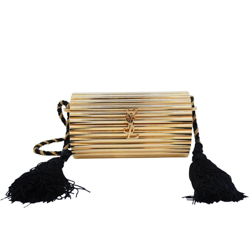 Yves Saint Laurent Vintage Gold-Tone Metal Opium Bag