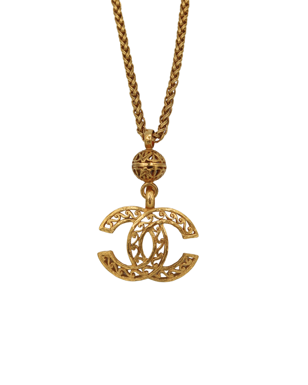 Chanel Coco Mark Gold Plated Necklace 96A