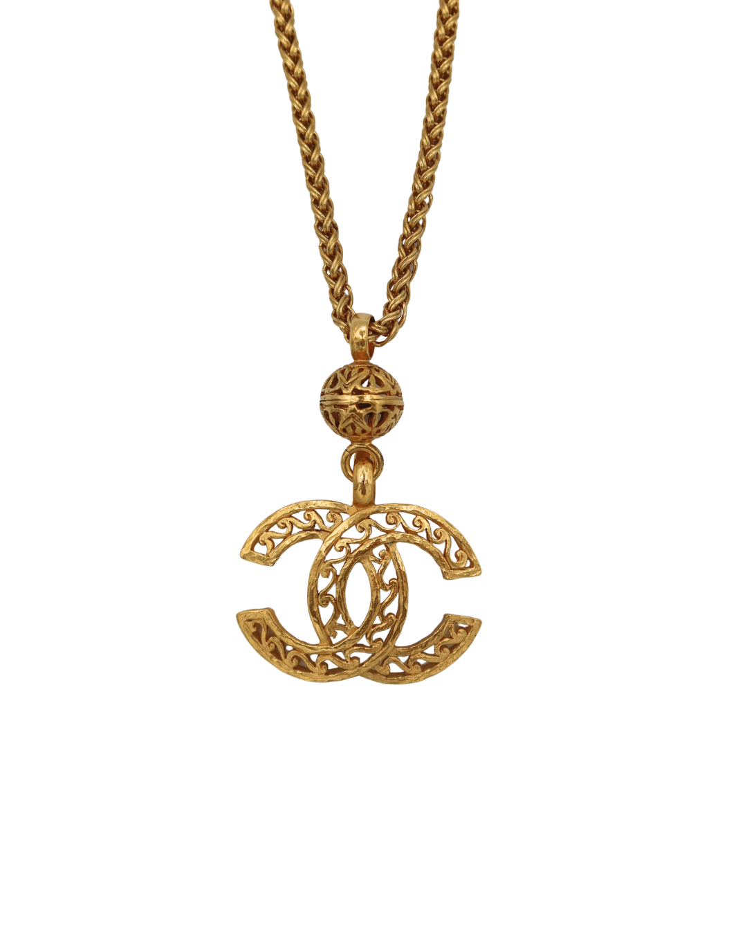 Chanel Coco Mark Gold Plated Necklace 96A