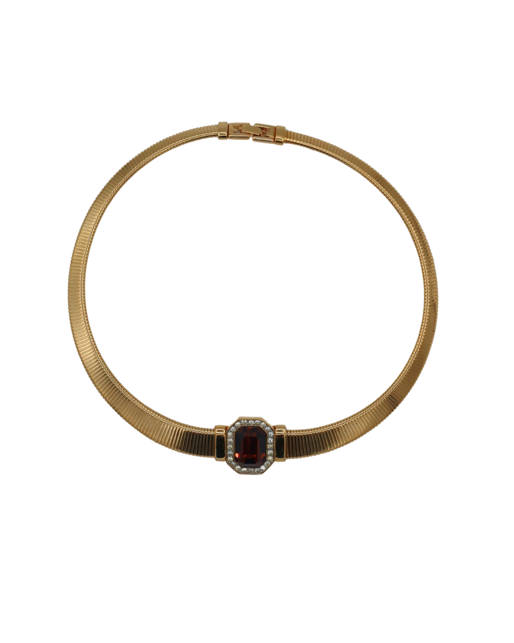 Givenchy Vintage Gold-Tone Red Stone Collar Necklace