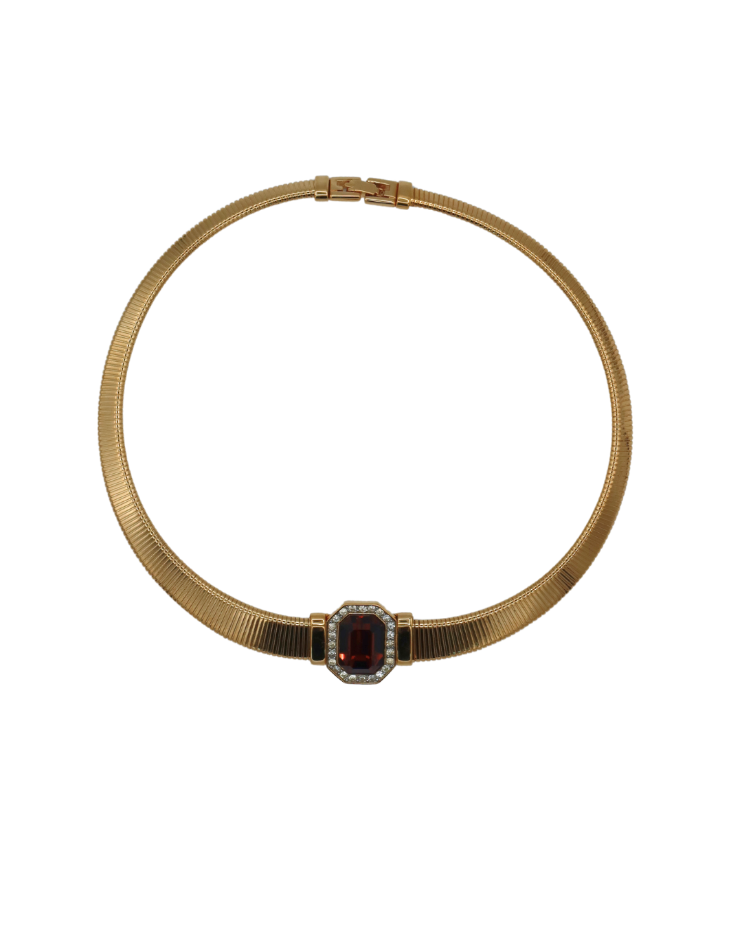 Givenchy Vintage Gold-Tone Red Stone Collar Necklace
